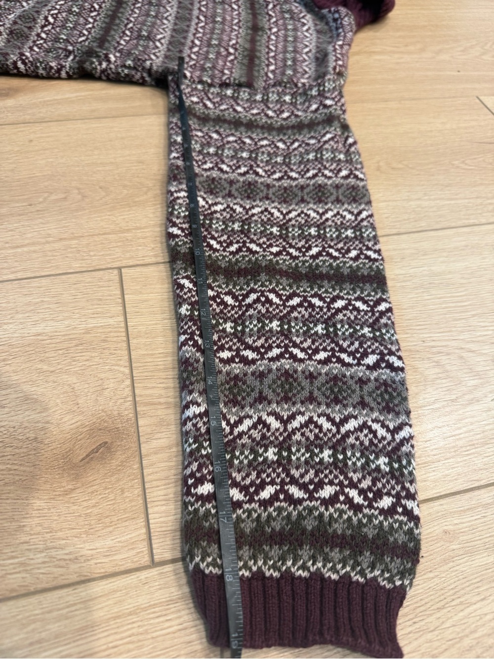 Eddie Bauer Maroon and Green Fair Isle Turtleneck Sweater - Picture 7 of 7